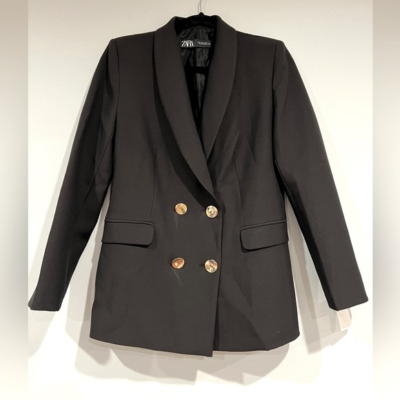 Zara double  breasted blazer with gold button - Picture 1 of 12